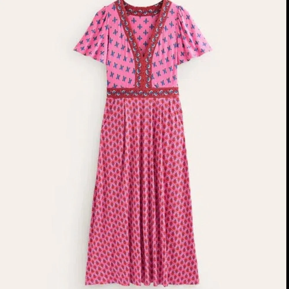 Boden Ellie Flutter Tea Dress Sz 4.Perfect for spring & summer.Very comfortable - Picture 2 of 6